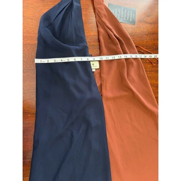 Tuckernuck D'Amore Halter Maxi Dress XS Twisted Neck Colorblock Minimal Chic - Picture 8 of 11